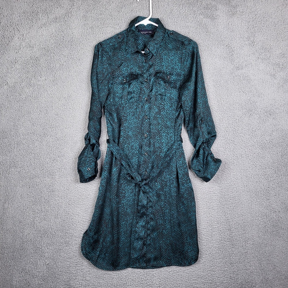 Jones new York signature Women's animal printed button up shirt Dress Size 4